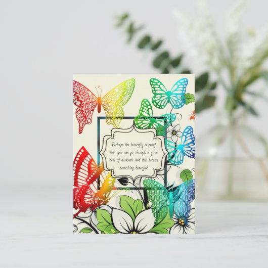 Prachtige Butterflies Rainbow Advice Briefkaart (Staand voorkant)