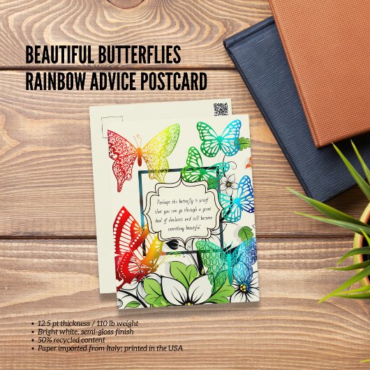 Prachtige Butterflies Rainbow Advice Briefkaart