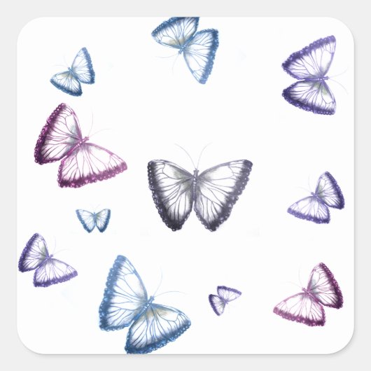 Prachtige Butterflies Vierkante Sticker (Voorkant)