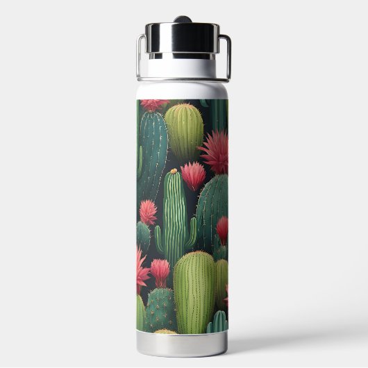 Prachtige cactus tuin waterfles (Achterkant)