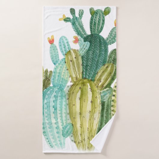 Prachtige cactussen, succulenten, cactus bloomi badhanddoek (Badhanddoek)