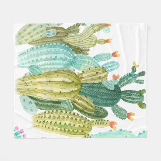 Prachtige  cactussen, succulenten, cactus bloomi fleece deken (Voorkant (Horizontaal))