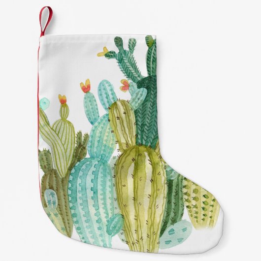 Prachtige cactussen, succulenten, cactus bloomi kleine kerstsok (Voorkant)