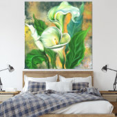 Prachtige Calla Lily Bloem - Kunsttekening Gemigne Canvas Afdruk (Insitu (Slaapkamer))
