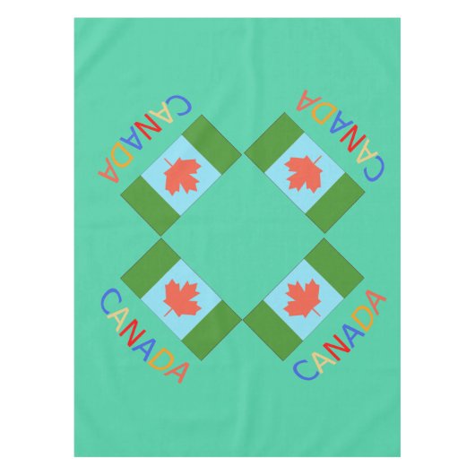 prachtige Canadese kunststijl maple leaf vlag groe Tafelkleed (Voorkant)