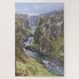Prachtige canyon in IJsland; Fjaðrárgljúfur Legpuzzel