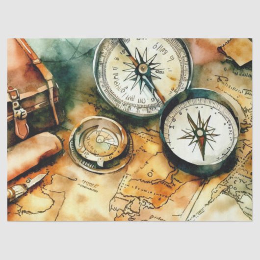 "Prachtige cartografie: avontuur wacht" Tissuepapier (Voorkant)