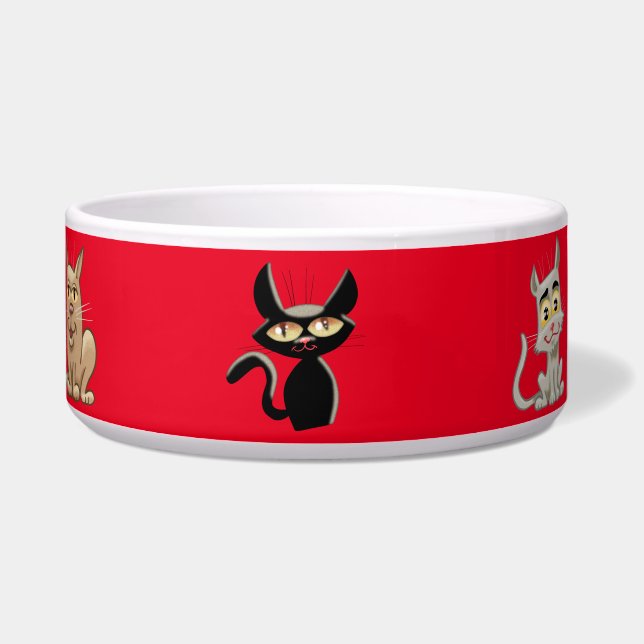 Prachtige Cartoon Katten Voerbakje (Rechts)