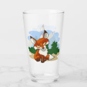 Prachtige Cartoon Red Fox Glas (Achterkant)
