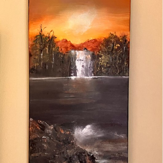 Prachtige cascade waterval Acrylverf Legpuzzel