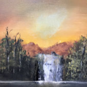 Prachtige cascade waterval Acrylverf Legpuzzel