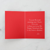 Prachtige Cat Red en White Stripes Valentijn's Day Feestdagen Kaart (Binnen)