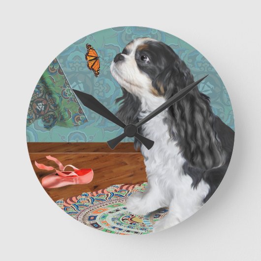 Prachtige Cavalier Spaniel wandklok (Voorkant)