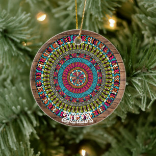 Prachtige Chakras Mandala Aangepaste Naam Bericht  Keramisch Ornament