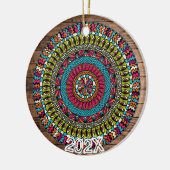 Prachtige Chakras Mandala Aangepaste Naam Bericht Keramisch Ornament (Links)