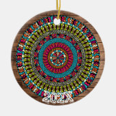 Prachtige Chakras Mandala Custom Name Bericht Jaar Keramisch Ornament (Voorkant)