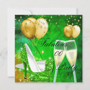 Prachtige champagne verjaardag schoenen Groen Goud Kaart