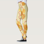 Prachtige Champagne Witte Honingraat Patroon Leggings (Links)