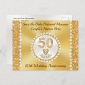 Prachtige Cheap, 50e Jubileum Save the Date, Briefkaart (Voorkant / Achterkant)