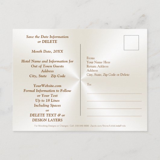 Prachtige Cheap, 50e Jubileum Save the Date, Briefkaart (Achterkant)