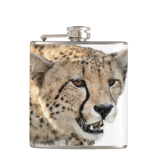 Prachtige Cheetah Beauful Cat-foto Heupfles (Voorkant)