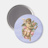 Prachtige  Cherub / Angel met bloemen Magneet (Voorkant / Achterkant)
