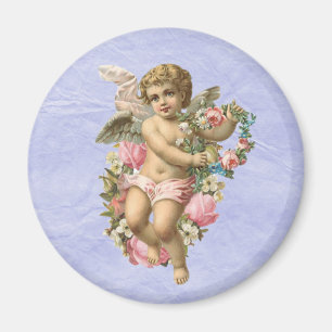 Prachtige  Cherub / Angel met bloemen Magneet