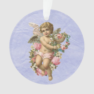 Prachtige Cherub / Angel met bloemen Ornament