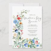 Prachtige Chic Wildflowers Moederdag Brunch Kaart (Voorkant)