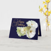 Prachtige chic witte roos bloemboeket verjaardag kaart (Gele Bloem)