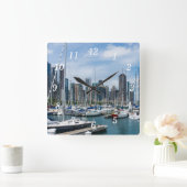 Prachtige Chicago Harbour Wall Clock Vierkante Klok (Huis)
