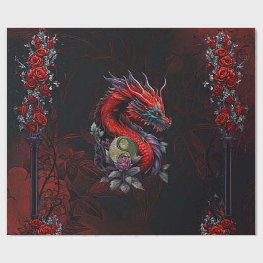 Prachtige Chinese draak Cadeaupapier (Vlak)