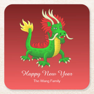 Prachtige Chinese Draak Kartonnen Onderzetters