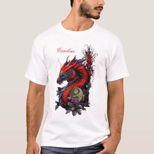 Prachtige Chinese draak T-shirt (Voorkant)