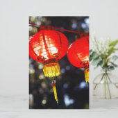 Prachtige Chinese Lunar New Year Red Lanterns Briefpapier (Staand voorkant)