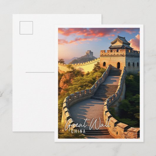 Prachtige Chinese Muur Briefkaart (Voorkant / Achterkant)