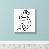 Prachtige Chinese Zodiac-Monkey#001- Canvas Afdruk (Insitu (Houten vloer))
