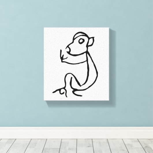 Prachtige Chinese Zodiac-Monkey#001- Canvas Afdruk (Insitu (Houten vloer))