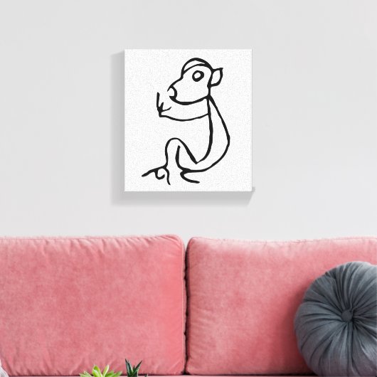 Prachtige Chinese Zodiac-Monkey#001- Canvas Afdruk (Insitu (Woonkamer))