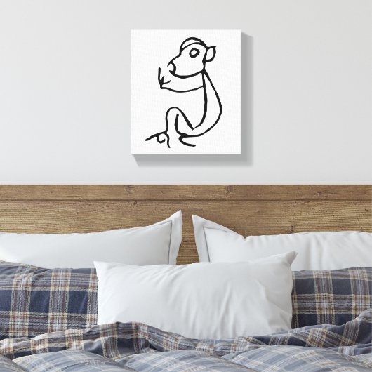 Prachtige Chinese Zodiac-Monkey#001- Canvas Afdruk (Insitu (Slaapkamer))