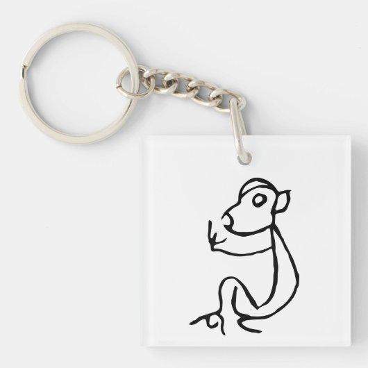 Prachtige Chinese Zodiac-Monkey-#001- Sleutelhanger (Voorkant)