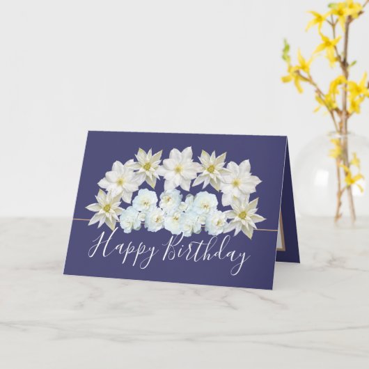 Prachtige chique bloemenboeket witte bloem verjaar kaart (Gele Bloem)