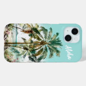 Prachtige chique eiland tropische strand palmboom Case-Mate iPhone case (Achterkant (horizontaal))