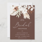 Prachtige chocolade Boho White Floral Vrijgezellen Kaart (Voorkant)