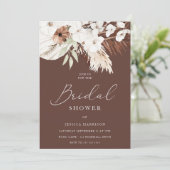 Prachtige chocolade Boho White Floral Vrijgezellen Kaart (Staand voorkant)