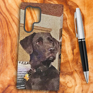 Prachtige chocolade Labrado Retriever Aquarel Samsung Galaxy Hoesje
