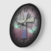 Prachtige, Christelijke Jezus Rustische Kruis Grote Klok (Hoek)