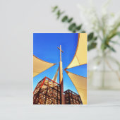 Prachtige Christelijke Kerk Cross Blue Sky Briefkaart (Staand voorkant)