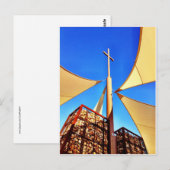 Prachtige Christelijke Kerk Cross Blue Sky Briefkaart (Voorkant / Achterkant)