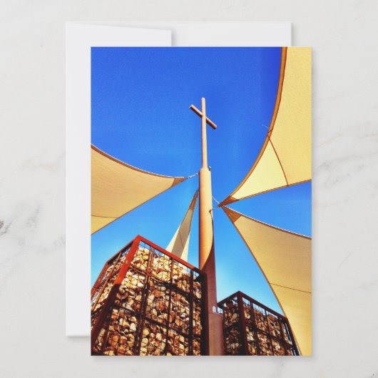 Prachtige Christelijke Kerk Cross Blue Sky Kaart (Achterkant)